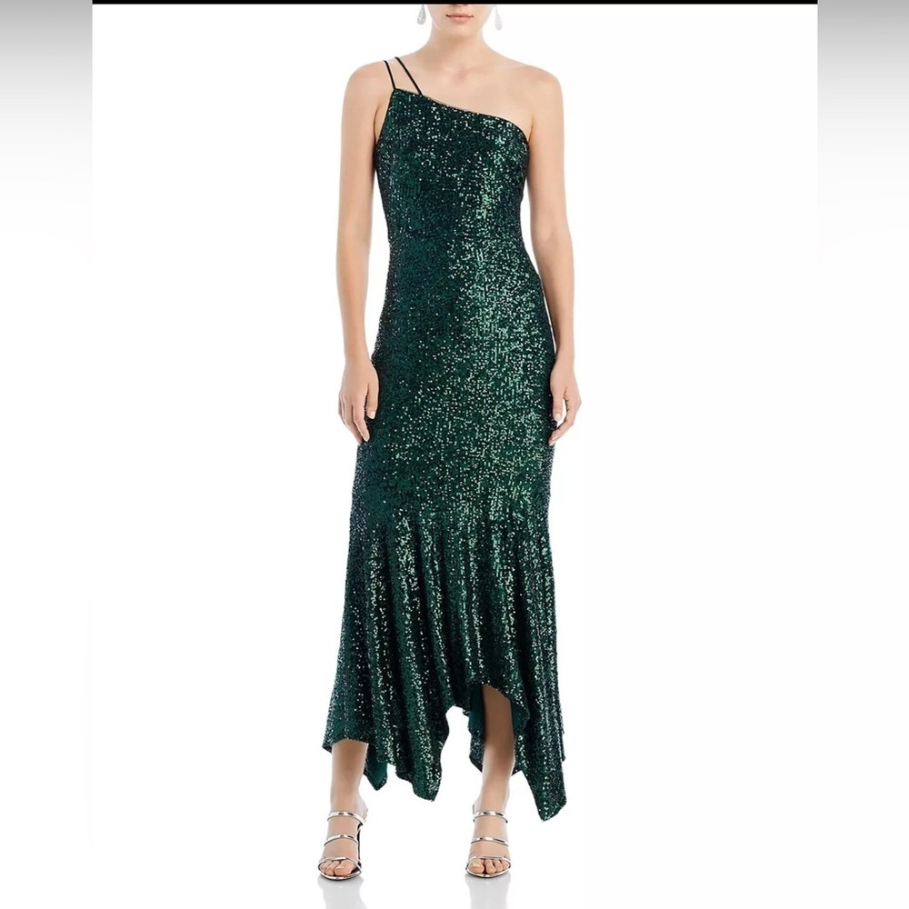 AQUA Sequin Hanky Hem Dress MSRP $298 Size 2